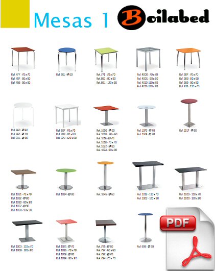 Catalogo de mesas para hosteler&iacute;a